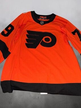 adidas Orange and Black Hockey Jersey with NHL Crest
